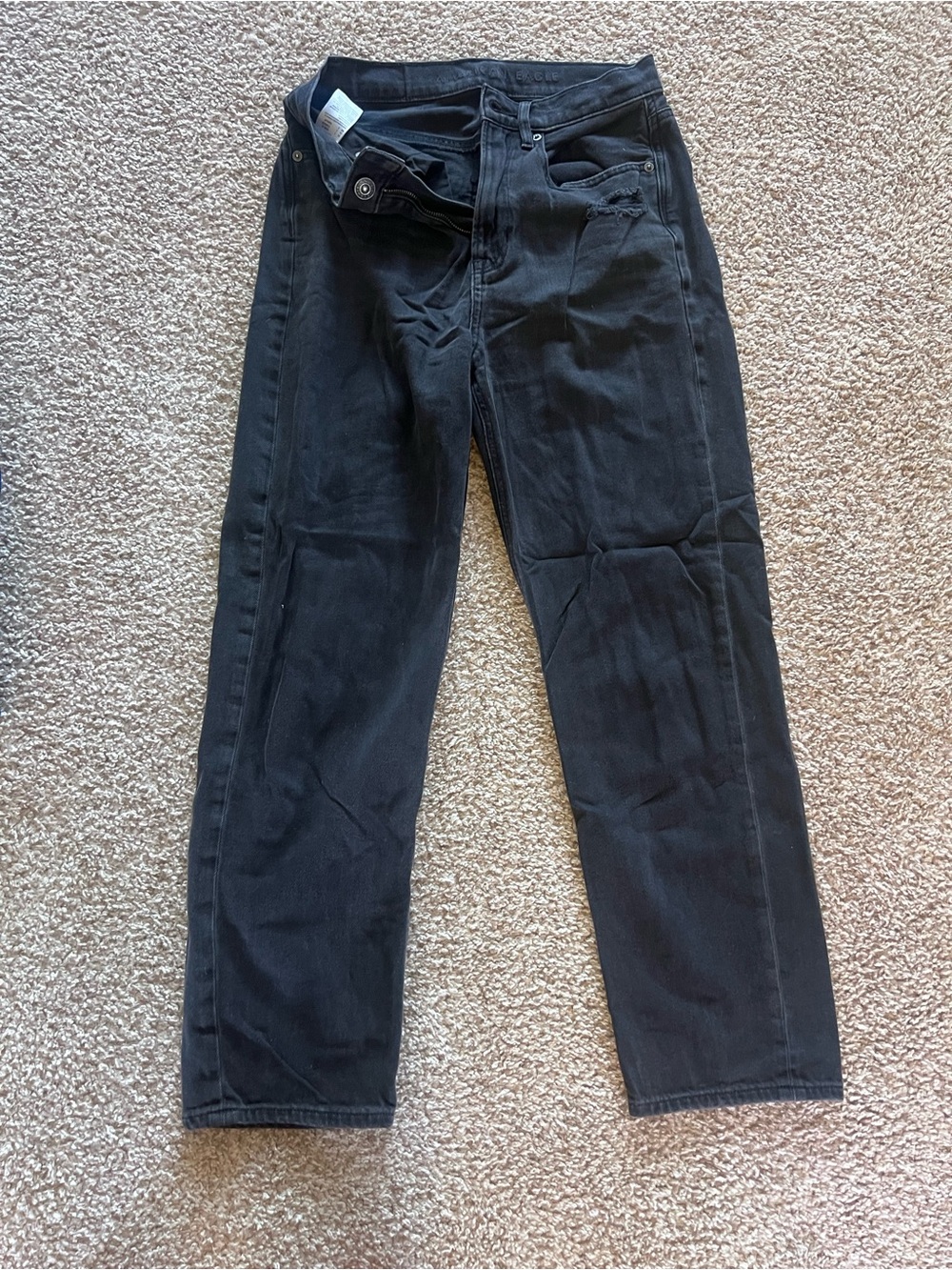 American Eagle Outfitters Women's Black Ankle Straight Jeans